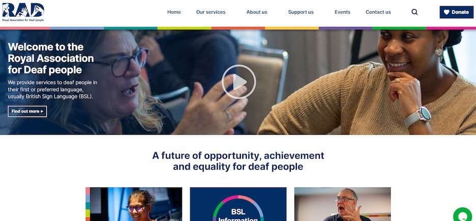 royal association of the deaf homepage