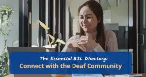 girl looking at bsl directory on her laptop